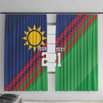 Custom Cricket African Namibia Window Curtain Namibian Sporty Pattern Flag Motif - African Pride
