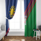 Custom Cricket African Namibia Window Curtain Namibian Sporty Pattern Flag Motif - African Pride