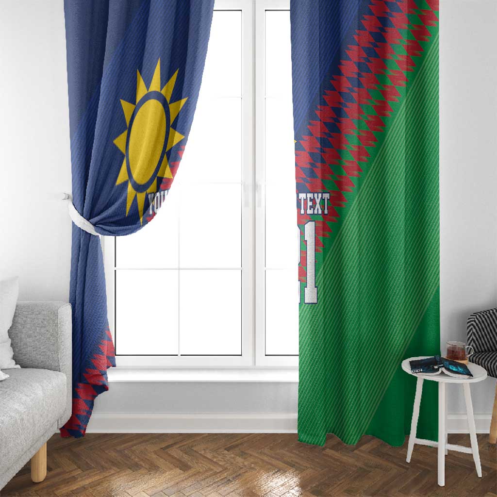 Custom Cricket African Namibia Window Curtain Namibian Sporty Pattern Flag Motif - African Pride