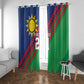 Custom Cricket African Namibia Window Curtain Namibian Sporty Pattern Flag Motif - African Pride
