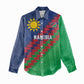 Custom Cricket African Namibia Women Casual Shirt Namibian Sporty Pattern Flag Motif - African Pride
