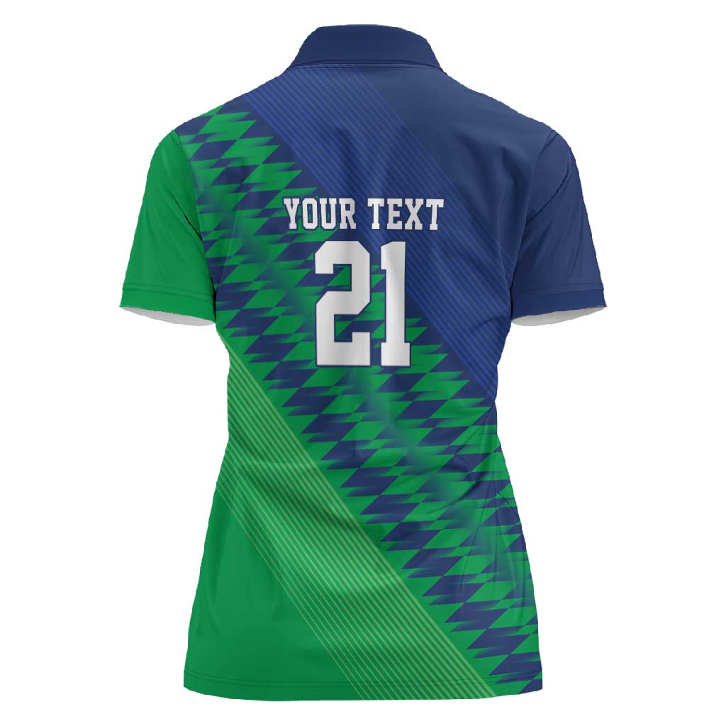 Custom Cricket African Namibia Women Polo Shirt Namibian Sporty Pattern Flag Motif - African Pride