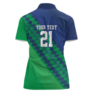 Custom Cricket African Namibia Women Polo Shirt Namibian Sporty Pattern Flag Motif - African Pride