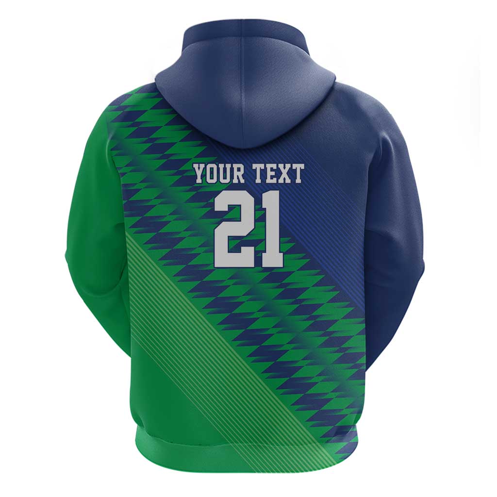 Custom Cricket African Namibia Zip Hoodie Namibian Sporty Pattern Flag Motif - African Pride