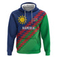 Custom Cricket African Namibia Zip Hoodie Namibian Sporty Pattern Flag Motif - African Pride
