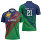 Custom Cricket African Namibia Zipper Polo Shirt Namibian Sporty Pattern Flag Motif