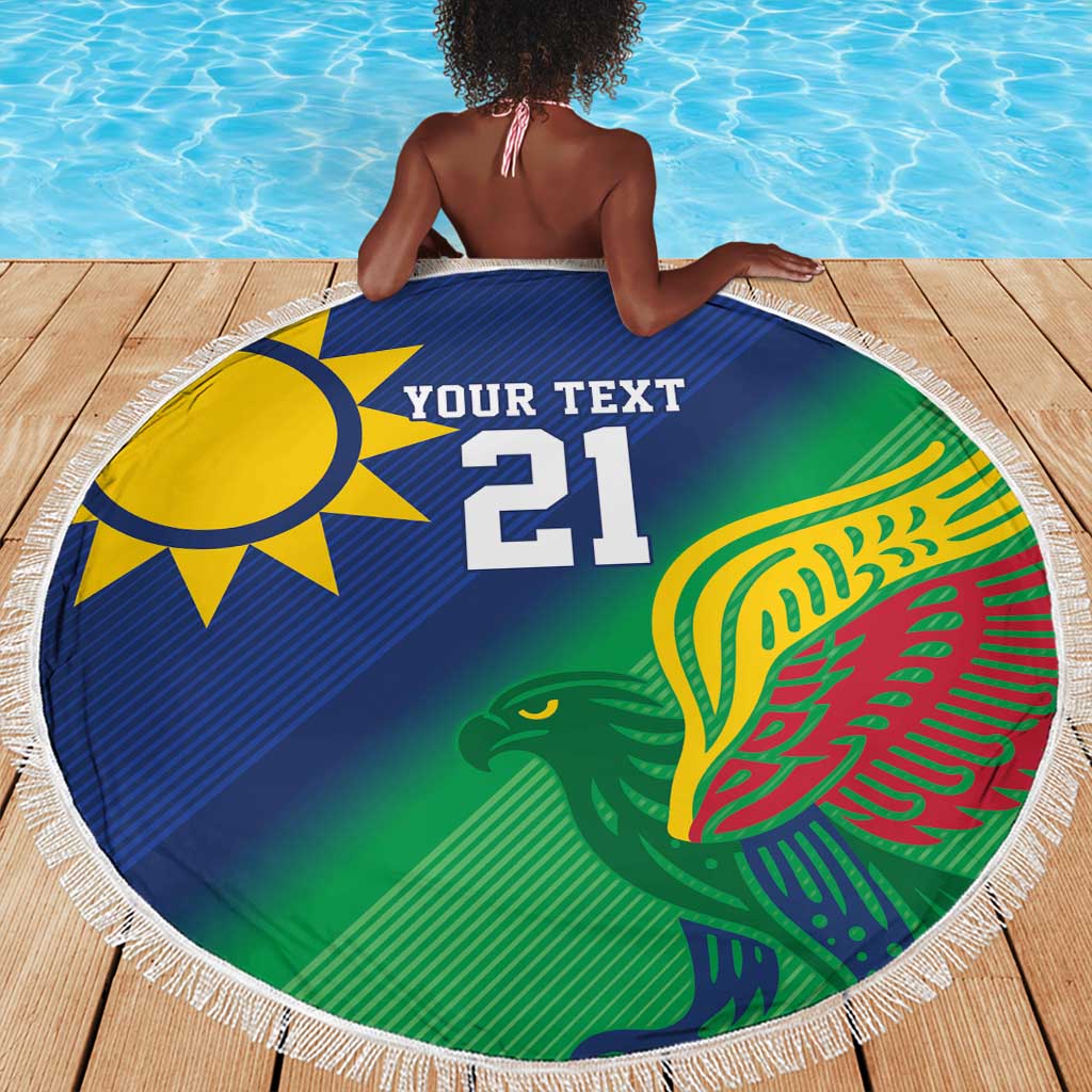 Custom Rugby African Namibia Beach Blanket Welwitschias African Fish Eagle - African Pride