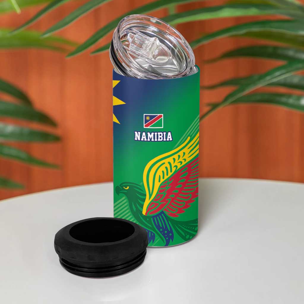 Custom Rugby African Namibia 4 in 1 Can Cooler Tumbler Welwitschias African Fish Eagle - African Pride