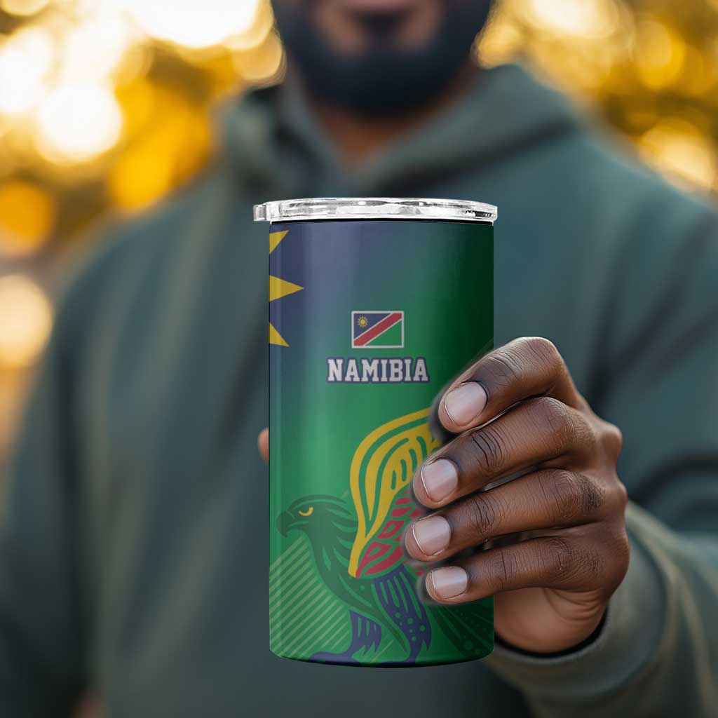 Custom Rugby African Namibia 4 in 1 Can Cooler Tumbler Welwitschias African Fish Eagle - African Pride