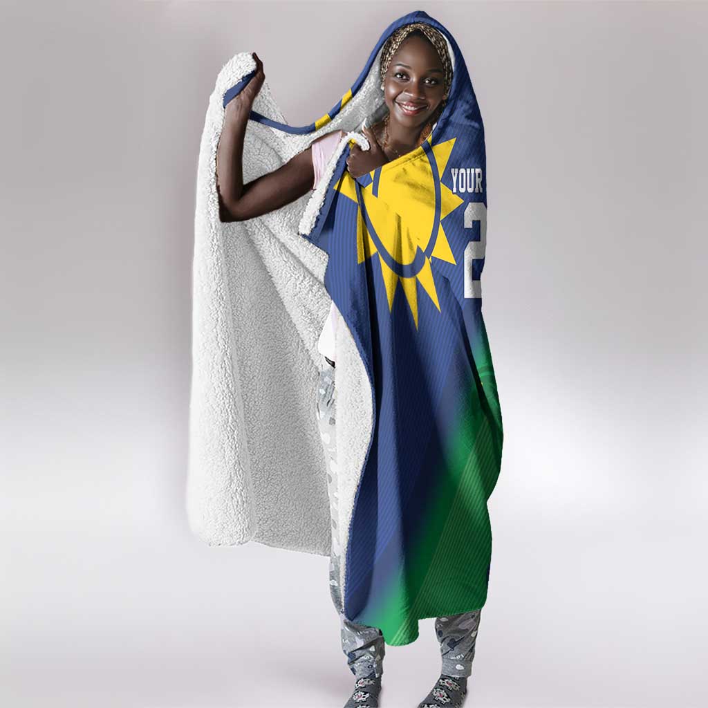 Custom Rugby African Namibia Hooded Blanket Welwitschias African Fish Eagle - African Pride