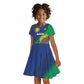Custom Rugby African Namibia Kid Short Sleeve Dress Welwitschias African Fish Eagle - African Pride