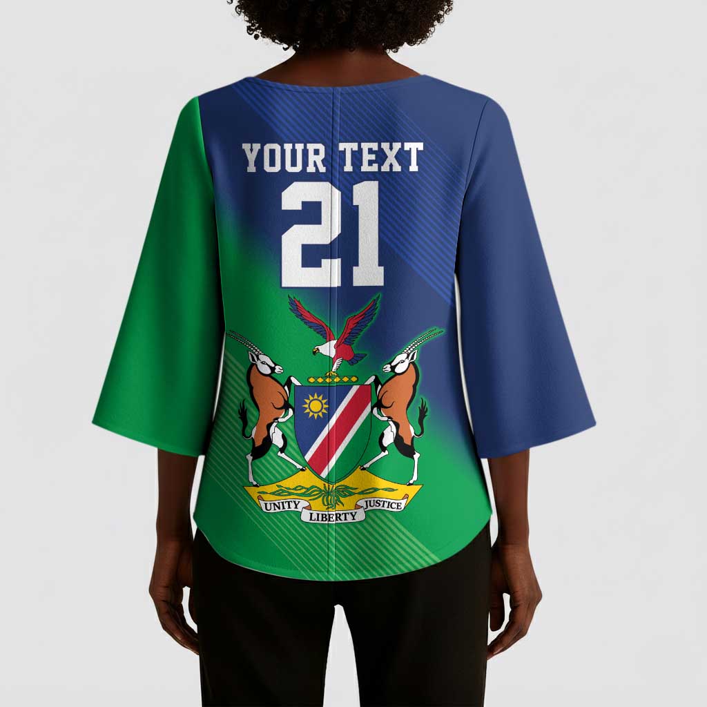 Custom Rugby African Namibia Kimono Sleeve Blouse Welwitschias African Fish Eagle