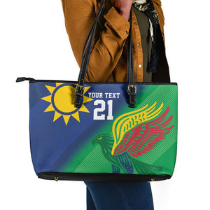 Custom Rugby African Namibia Leather Tote Bag Welwitschias African Fish Eagle - African Pride