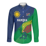 Custom Rugby African Namibia Long Sleeve Button Shirt Welwitschias African Fish Eagle - African Pride