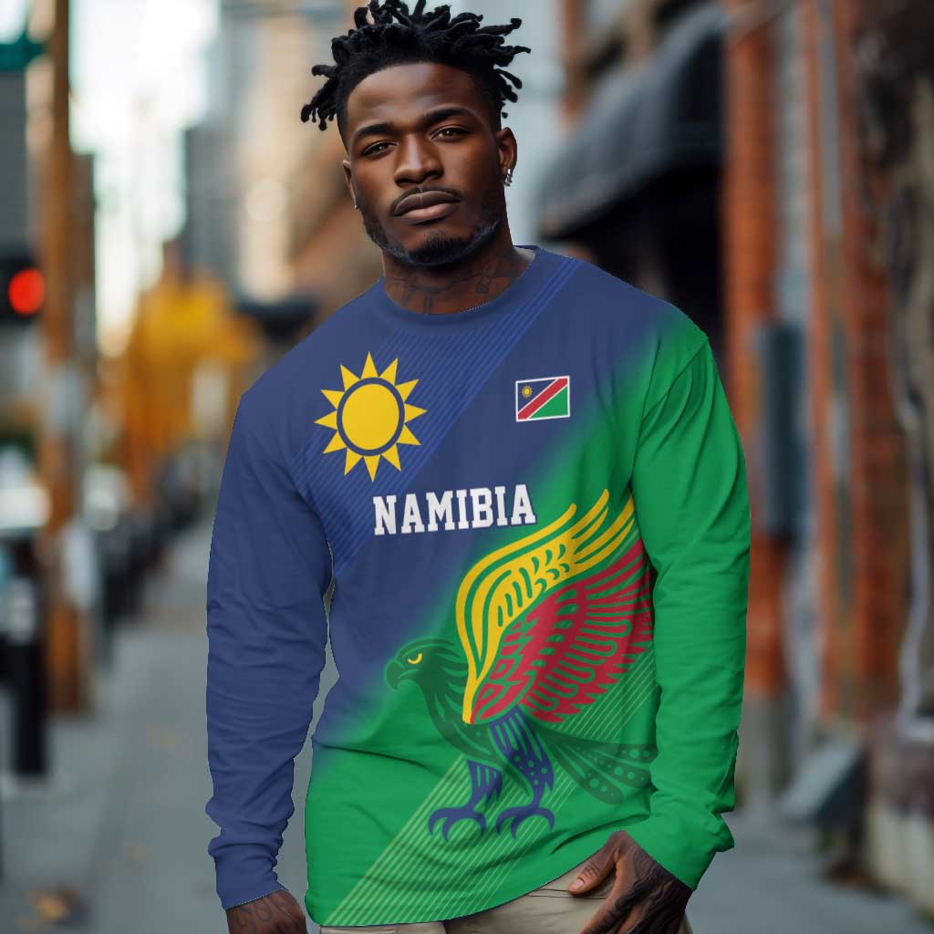 Custom Rugby African Namibia Long Sleeve Shirt Welwitschias African Fish Eagle - African Pride