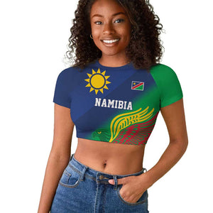 Custom Rugby African Namibia Raglan Cropped T shirt Welwitschias African Fish Eagle - African Pride