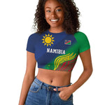 Custom Rugby African Namibia Raglan Cropped T shirt Welwitschias African Fish Eagle - African Pride