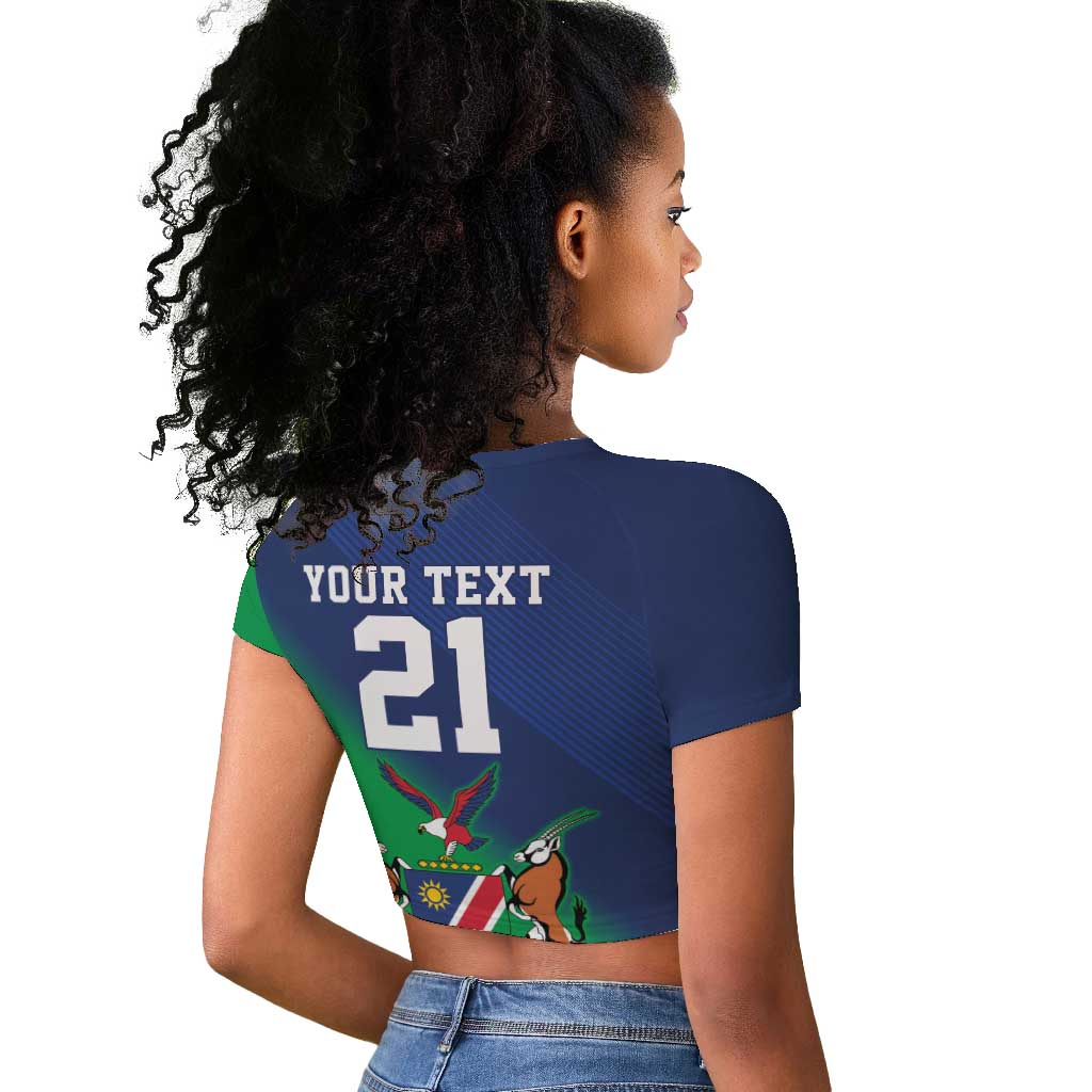 Custom Rugby African Namibia Raglan Cropped T shirt Welwitschias African Fish Eagle - African Pride