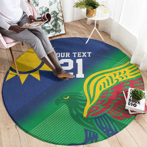Custom Rugby African Namibia Round Carpet Welwitschias African Fish Eagle - African Pride