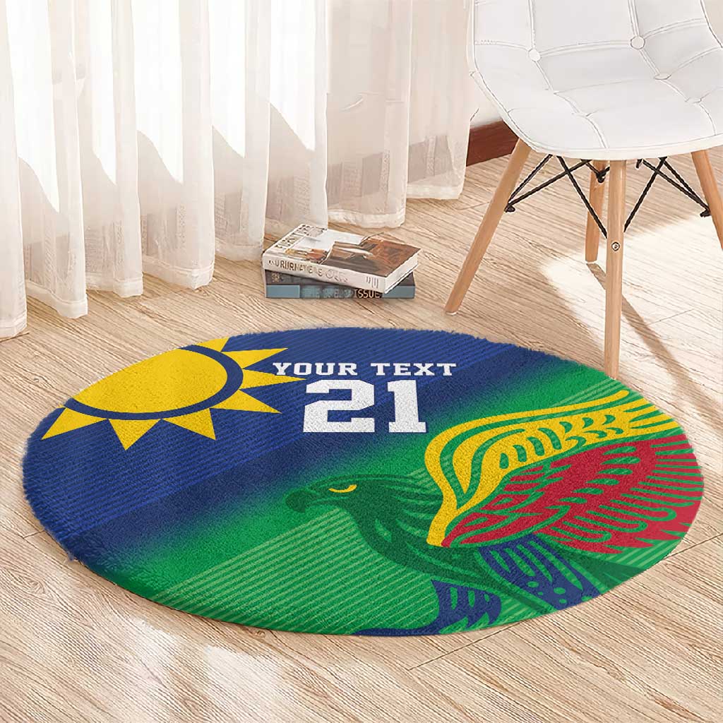 Custom Rugby African Namibia Round Carpet Welwitschias African Fish Eagle - African Pride