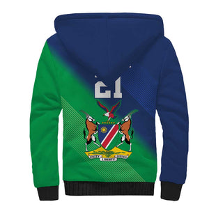 Custom Rugby African Namibia Sherpa Hoodie Welwitschias African Fish Eagle - African Pride
