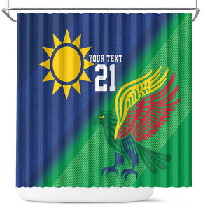 Custom Rugby African Namibia Shower Curtain Welwitschias African Fish Eagle - African Pride