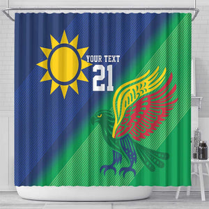 Custom Rugby African Namibia Shower Curtain Welwitschias African Fish Eagle - African Pride