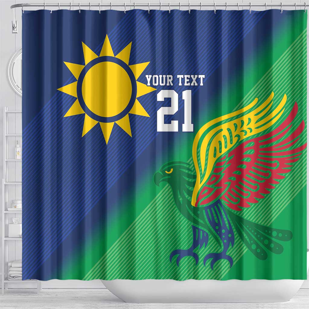 Custom Rugby African Namibia Shower Curtain Welwitschias African Fish Eagle - African Pride