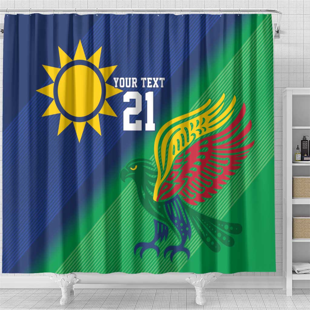 Custom Rugby African Namibia Shower Curtain Welwitschias African Fish Eagle - African Pride