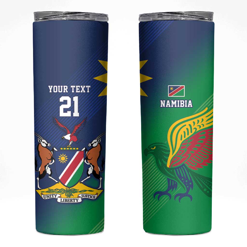 Custom Rugby African Namibia Skinny Tumbler Welwitschias African Fish Eagle - African Pride