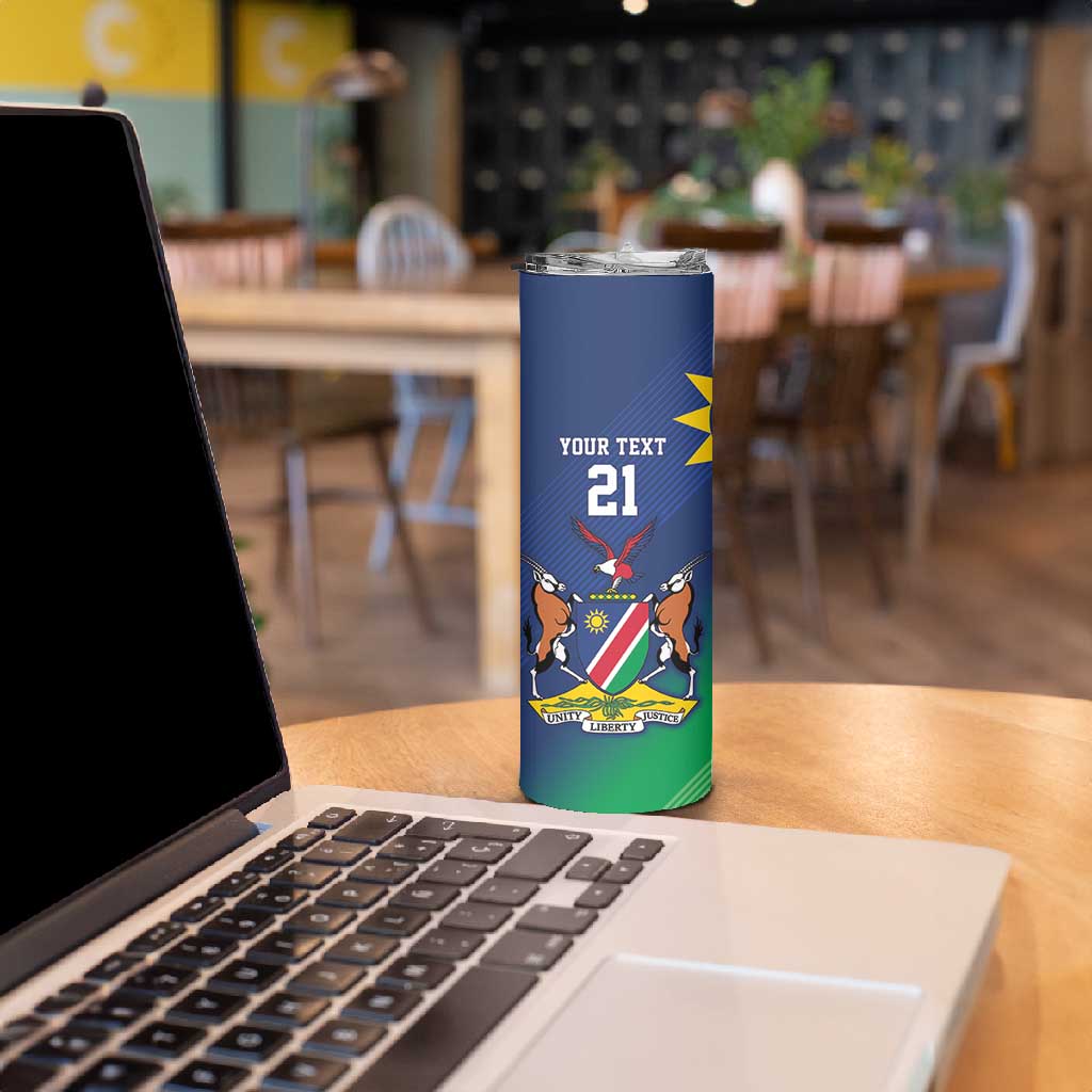 Custom Rugby African Namibia Skinny Tumbler Welwitschias African Fish Eagle - African Pride