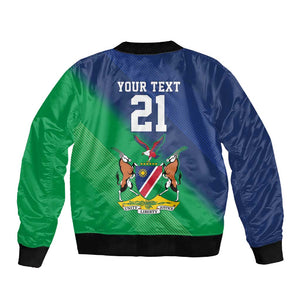 Custom Rugby African Namibia Sleeve Zip Bomber Jacket Welwitschias African Fish Eagle - African Pride