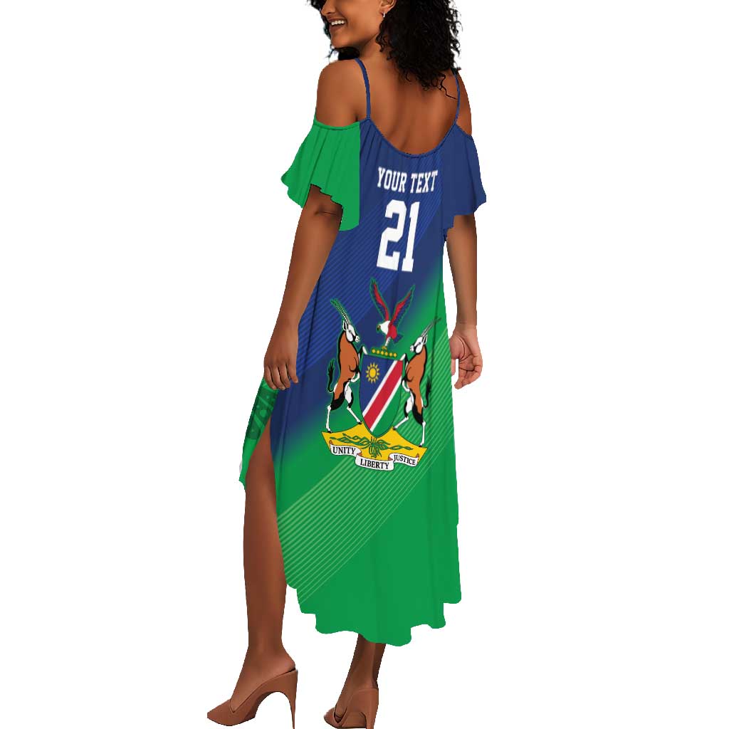 Custom Rugby African Namibia Summer Maxi Dress Welwitschias African Fish Eagle - African Pride