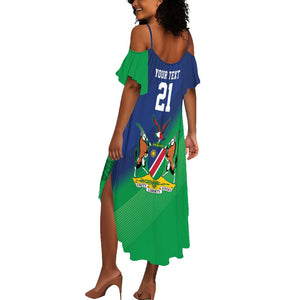 Custom Rugby African Namibia Summer Maxi Dress Welwitschias African Fish Eagle - African Pride