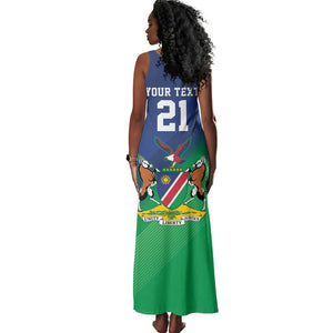 Custom Rugby African Namibia Tank Maxi Dress Welwitschias African Fish Eagle - African Pride