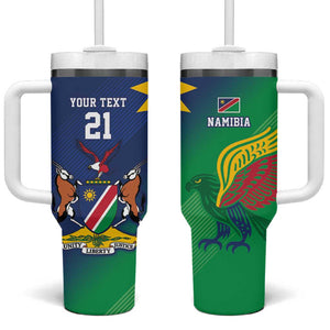 Custom Rugby African Namibia Tumbler With Handle Welwitschias African Fish Eagle - African Pride