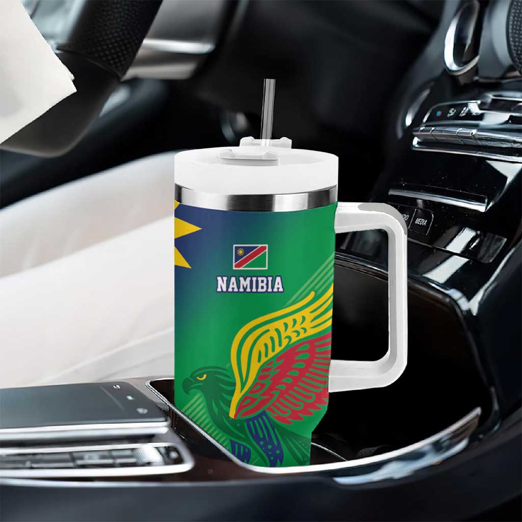 Custom Rugby African Namibia Tumbler With Handle Welwitschias African Fish Eagle - African Pride