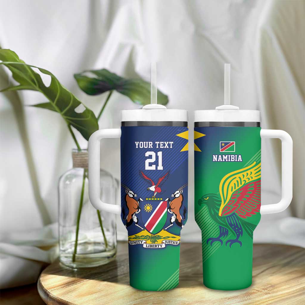 Custom Rugby African Namibia Tumbler With Handle Welwitschias African Fish Eagle - African Pride