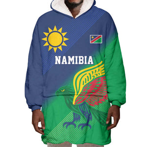 Custom Rugby African Namibia Wearable Blanket Hoodie Welwitschias African Fish Eagle - African Pride