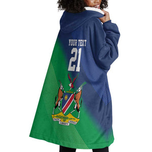 Custom Rugby African Namibia Wearable Blanket Hoodie Welwitschias African Fish Eagle - African Pride