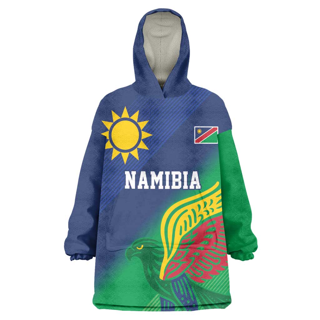 Custom Rugby African Namibia Wearable Blanket Hoodie Welwitschias African Fish Eagle - African Pride