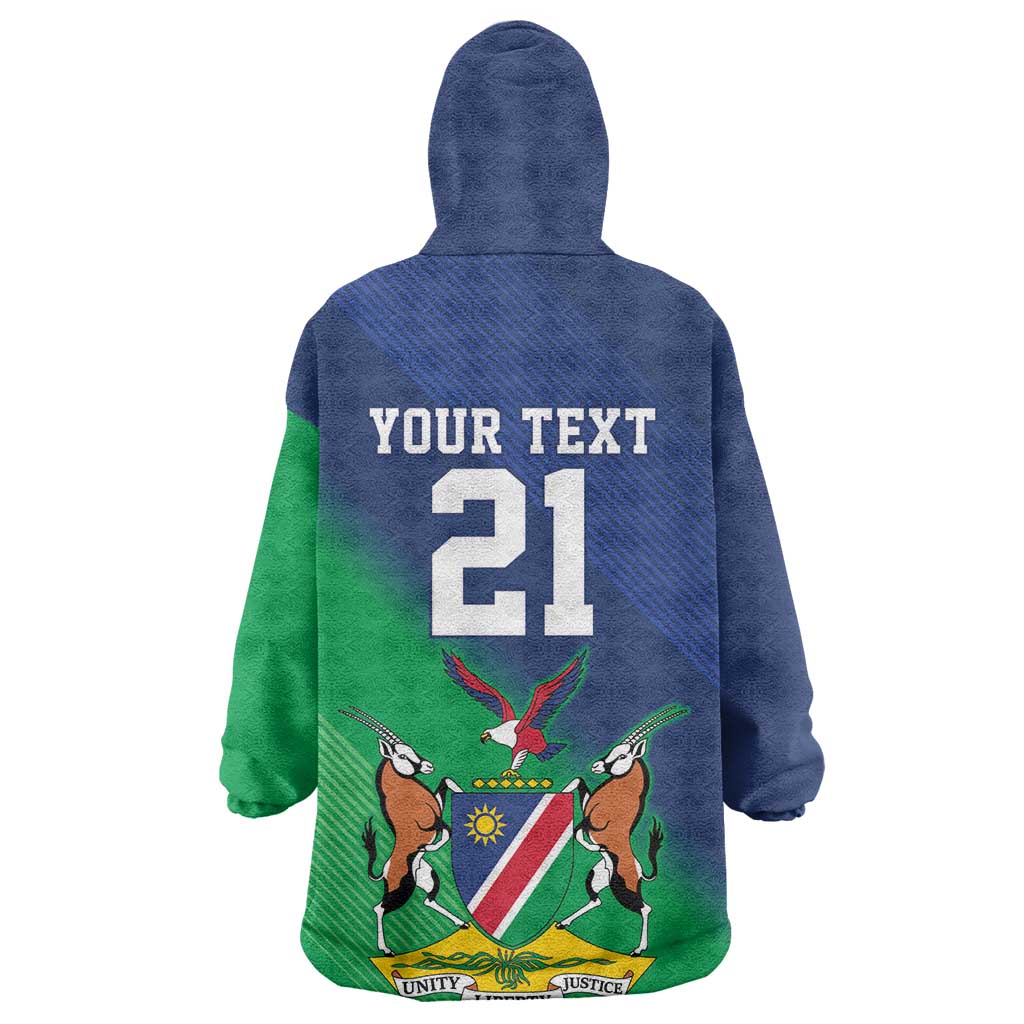 Custom Rugby African Namibia Wearable Blanket Hoodie Welwitschias African Fish Eagle - African Pride