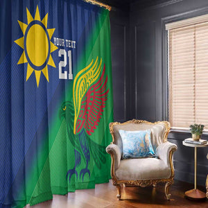 Custom Rugby African Namibia Window Curtain Welwitschias African Fish Eagle - African Pride