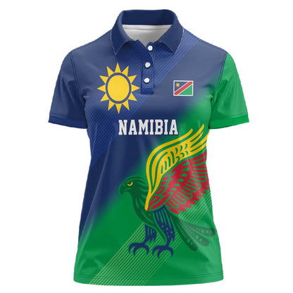 Custom Rugby African Namibia Women Polo Shirt Welwitschias African Fish Eagle - African Pride