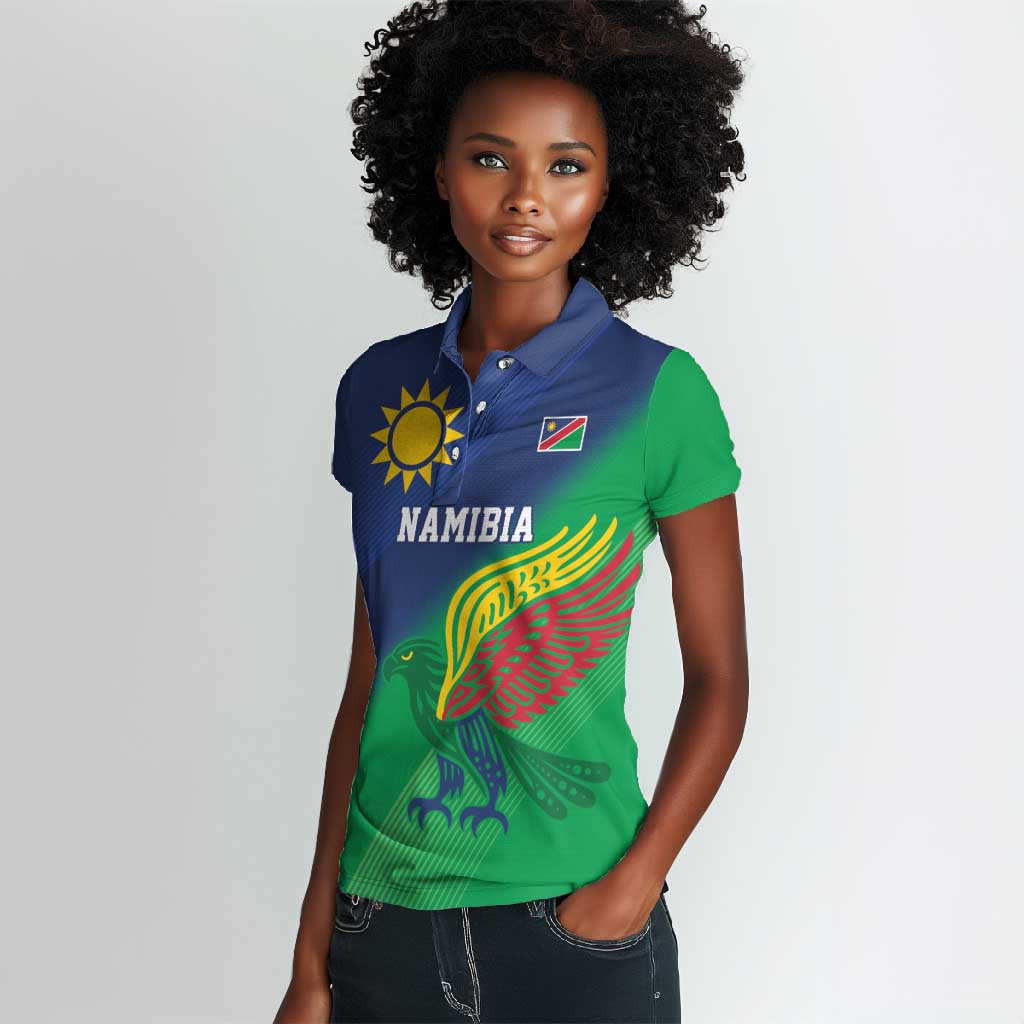 Custom Rugby African Namibia Women Polo Shirt Welwitschias African Fish Eagle - African Pride