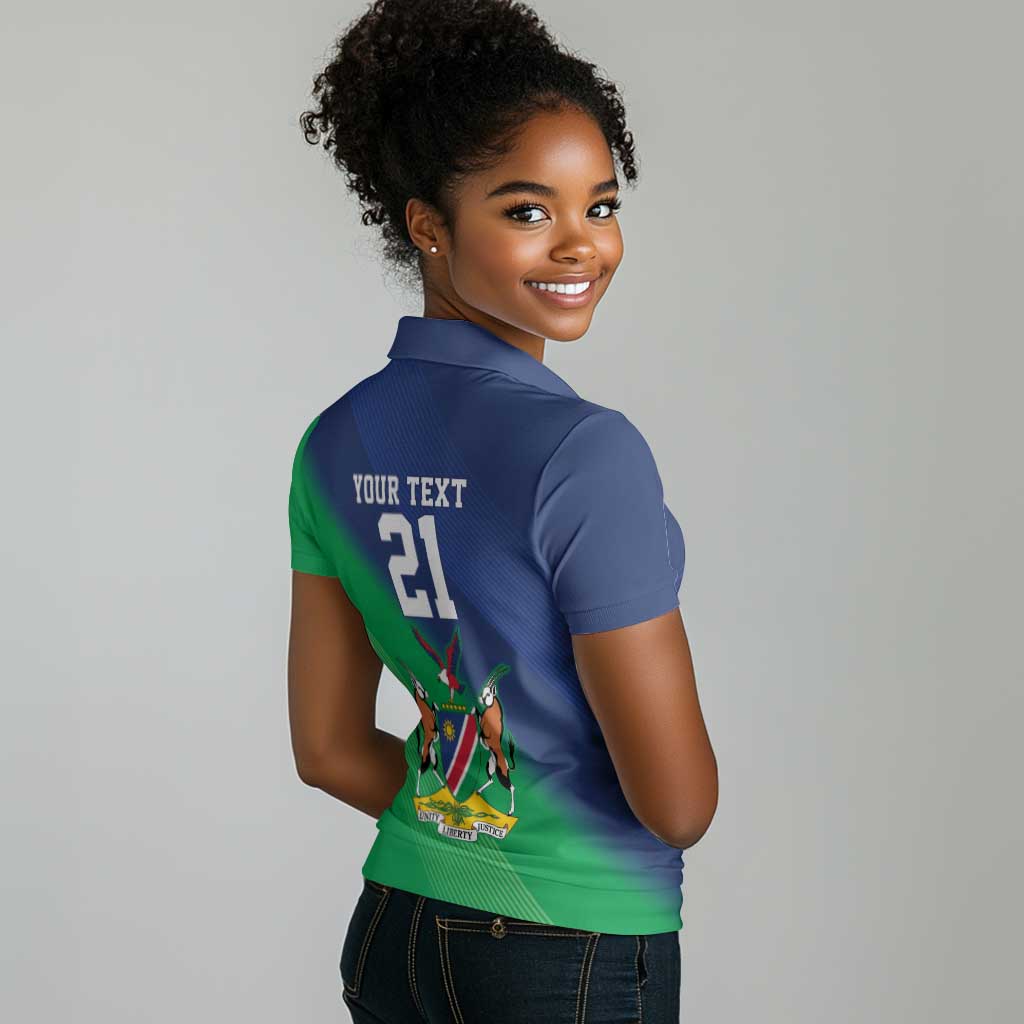 Custom Rugby African Namibia Women Polo Shirt Welwitschias African Fish Eagle - African Pride