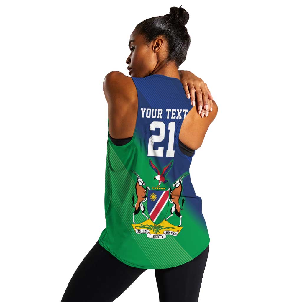 Custom Rugby African Namibia Women Racerback Tank Welwitschias African Fish Eagle - African Pride