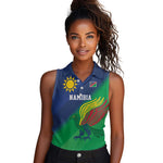 Custom Rugby African Namibia Women Sleeveless Polo Shirt Welwitschias African Fish Eagle - African Pride