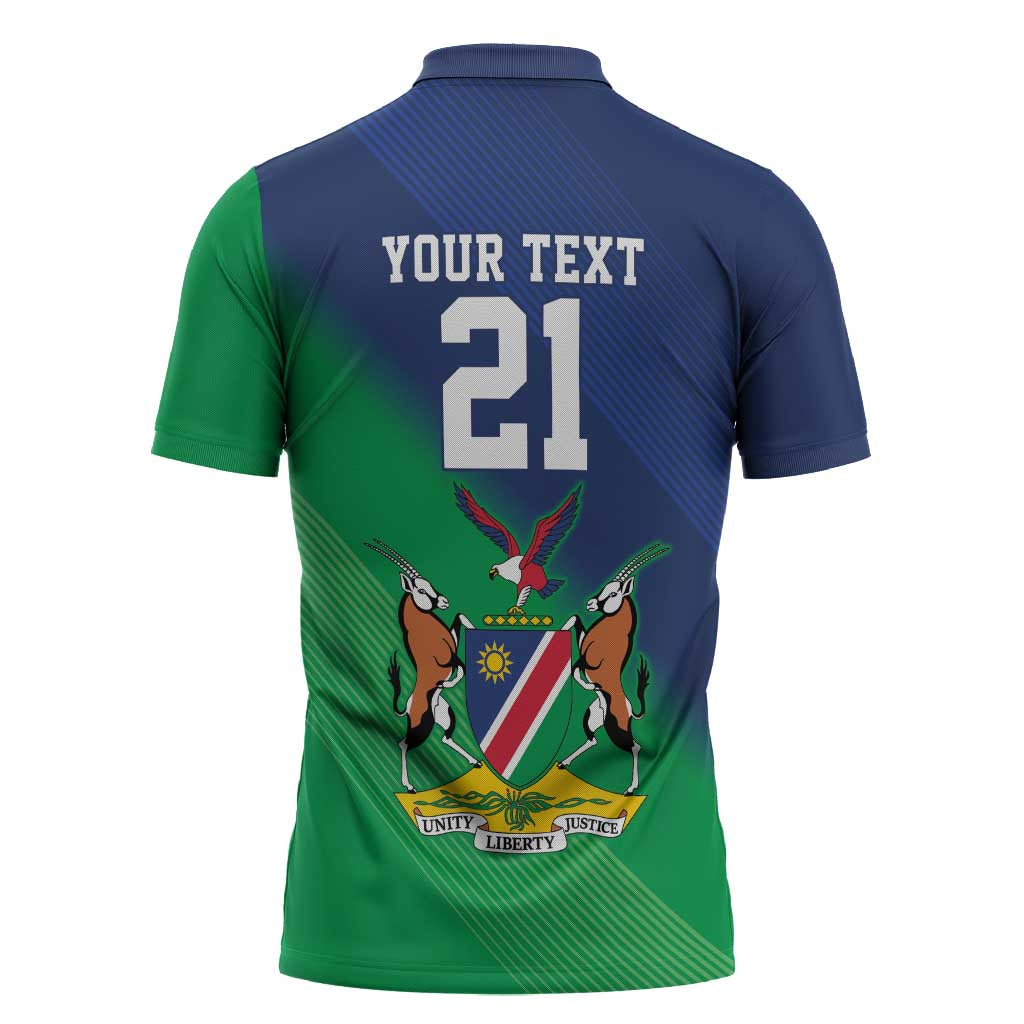 Custom Rugby African Namibia Zipper Polo Shirt Welwitschias African Fish Eagle