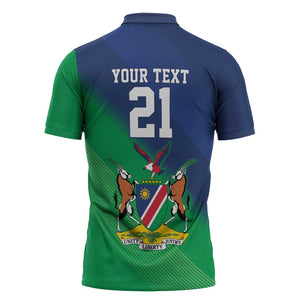 Custom Rugby African Namibia Zipper Polo Shirt Welwitschias African Fish Eagle